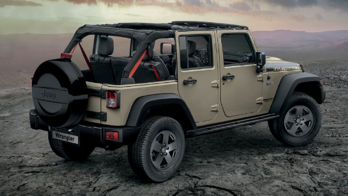 Στηρίζεται στο υπάρχον Wrangler Rubicon και ξεχωρίζει από αυτό μέσω των τροχών των 18 ιντσών απόχρωσης Low Gloss Granite Crystal, αλλά και της οροφής που προσφέρει επιλογή για σκληρό ή υφασμάτινο κάλυμμα. Στηρίζεται στο υπάρχον Wrangler Rubicon και ξεχωρίζει από αυτό μέσω των τροχών των 18 ιντσών απόχρωσης Low Gloss Granite Crystal, αλλά και της οροφής που προσφέρει επιλογή για σκληρό ή υφασμάτινο κάλυμμα.